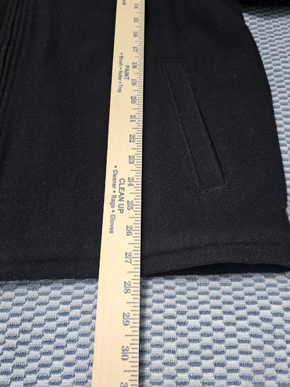 Vintage GAP Wool Blend Winter Quilted Line Jacket Coat Black Full Zip Size Large - Picture 7 of 7